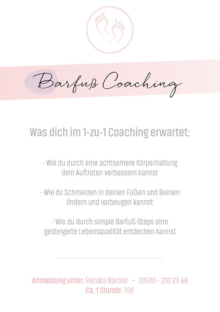 Barfuß 1-zu-1 Coaching Flyer